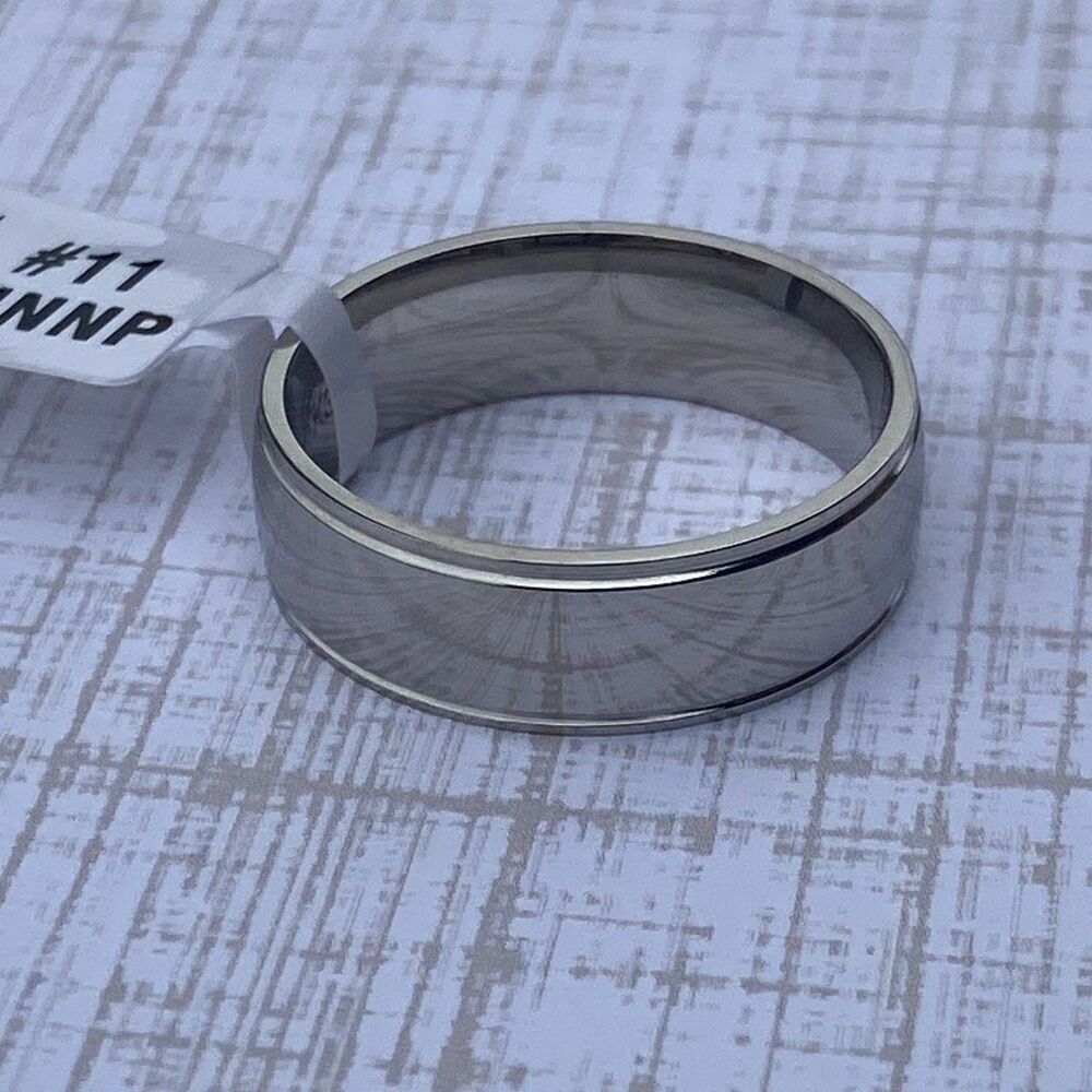 Men’s Stainless Steel Ring Size 11 Silver Tone High Polish Band